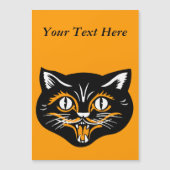 Klassieke Halloween Zwarte Kat Gezicht Hoektanden (Voorkant)