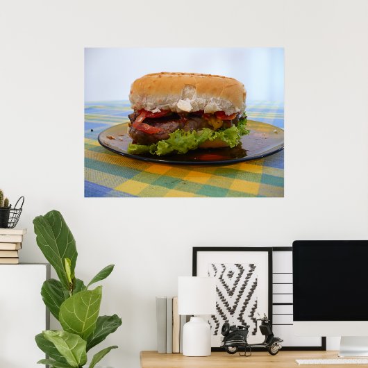 Klassieke hamburger poster (Thuiskantoor)