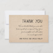 KLASSIEKE HANDGESCHREVEN BEDANKKAART - KRAFT PAPIE (Voorkant)