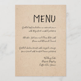 KLASSIEKE HANDGESCHREVEN BRUILOFT MENU KAART