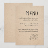 KLASSIEKE HANDGESCHREVEN BRUILOFT MENU KAART (Voorkant / Achterkant)