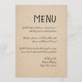KLASSIEKE HANDGESCHREVEN BRUILOFT MENU KAART (Voorkant)
