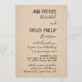 KLASSIEKE HANDGESCHREVEN BRUILOFT UITNODIGING KAAR