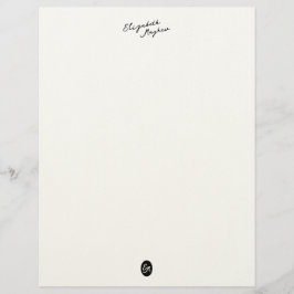 Klassieke handgeschreven naam monogram briefpapier briefhoofd