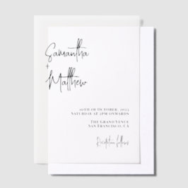 Klassieke handgeschreven script minimalistische br vellum uitnodigingen