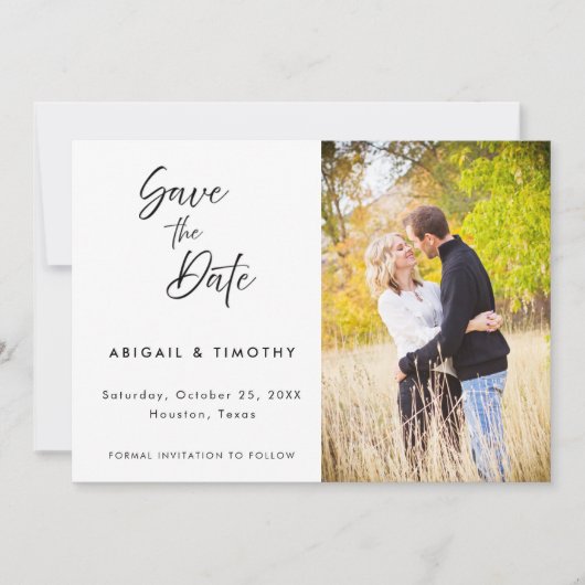 Klassieke handgeschreven scriptfoto | Bruiloft Save The Date (Voorkant)