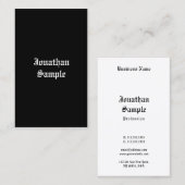 Klassieke handgeschreven zwart-witweergave van scr visitekaartje (Voorkant / Achterkant)