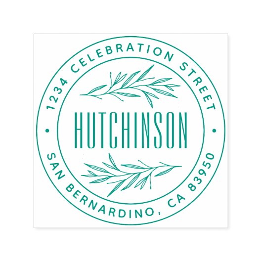 Klassieke handgetekende filialen Ronde retouradres Zelfinktende Stempel (Design)