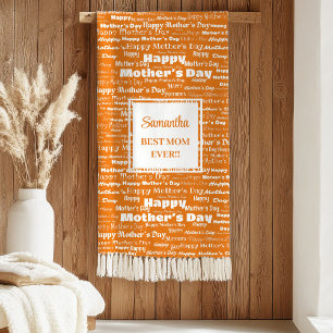 Klassieke handgetekende Happy Mother's Day cadeaud Sherpa Deken