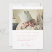 Klassieke Handgetekende Roze Gestreepte Geboorte A Kaart (Achterkant)