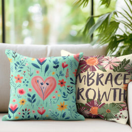 KLASSIEKE HANDGETEKENDE WATERVERF BLOEMENHART KUSSEN