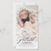 Klassieke handschrift Script Baby's eerste nieuwe Feestdagenkaart (Voorkant)