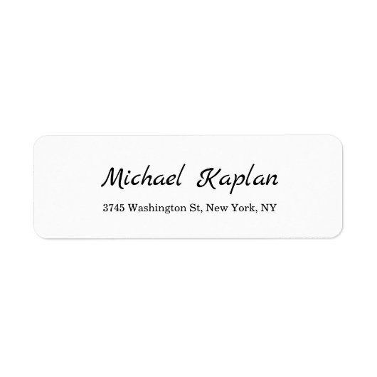 Klassieke handschriftenminimalistische Professiona Etiket (Voorkant)