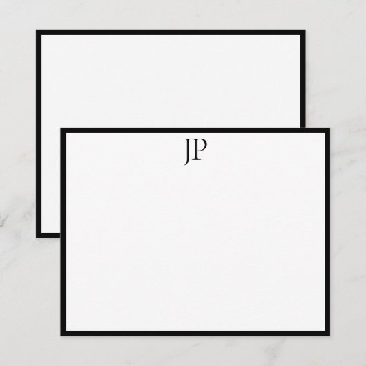 Klassieke handschriftentekst Stijlvol monogram Notitiekaartje (Voorkant / Achterkant)