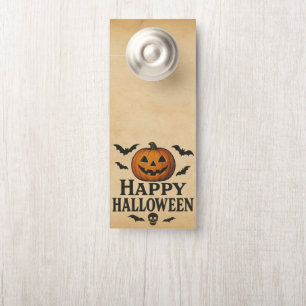 Klassieke Happy Halloween jack-o-lantern Deurhanger