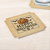 Klassieke Happy Halloween jack-o-lantern Kartonnen Onderzetters (Gekanteld)