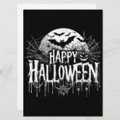 Klassieke happy Halloween kunst Feestdagenkaart (Voorkant / Achterkant)