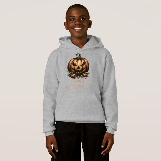 Klassieke happy Halloween pompoen (Voorkant volledig)