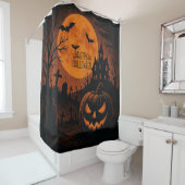 , klassieke Happy Halloween pompoen Douchegordijn (In situ)