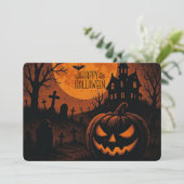 , klassieke Happy Halloween pompoen Kaart (Staand voorkant)