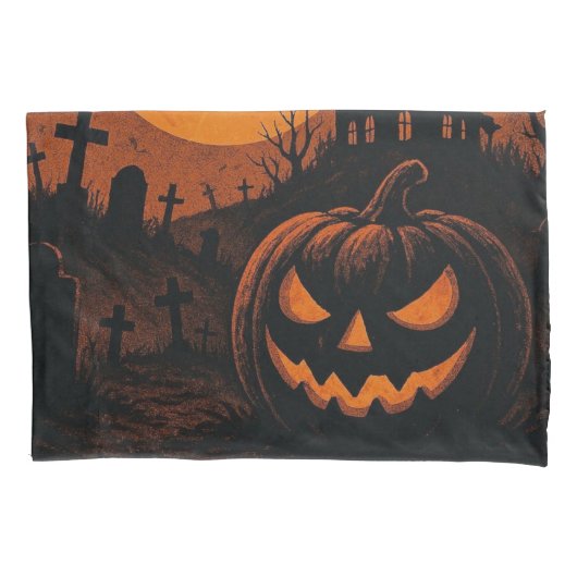 , klassieke Happy Halloween pompoen Kussensloop (Voorkant)