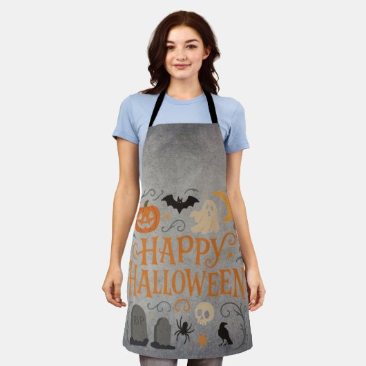 Klassieke,  Happy Halloween Schort (Gedragen)