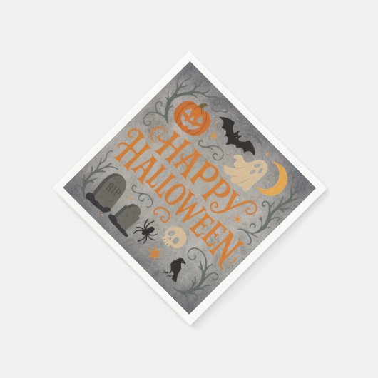 Klassieke,  Happy Halloween Servet (Hoek)