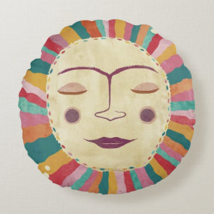 Klassieke  Happy Sun Rond Kussen
