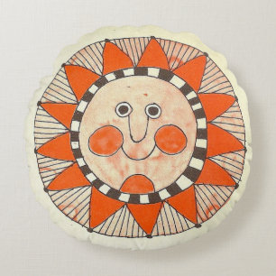 Klassieke  Happy Sun Rond Kussen