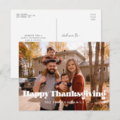 Klassieke Happy Thanksgiving familiefoto Briefkaart (Voorkant / Achterkant)