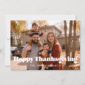 Klassieke Happy Thanksgiving familiefoto Feestdagenkaart (Voorkant)
