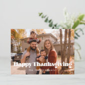 Klassieke Happy Thanksgiving familiefoto Feestdagenkaart (Staand voorkant)