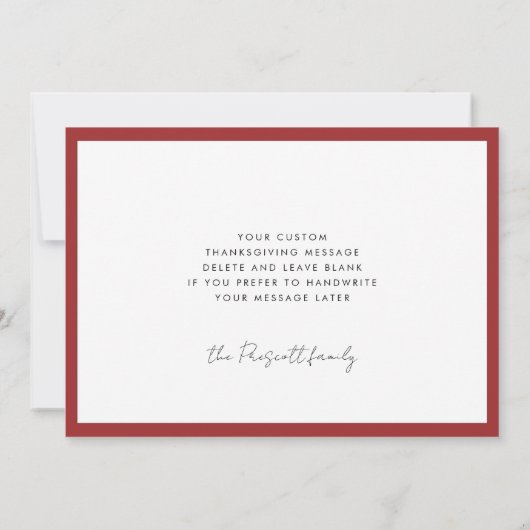 Klassieke Happy Thanksgiving familiefoto Feestdagenkaart (Achterkant)