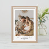 Klassieke Happy Thanksgiving familiefoto Kaart (Staand voorkant)