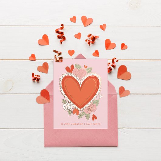 Klassieke Hart Valentijn Notitiekaartje