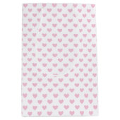 Klassieke Harten Licht Roze - Wit Medium Cadeauzakje (Voorkant)