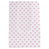 Klassieke Harten Licht Roze - Wit Medium Cadeauzakje (Achterkant)