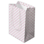 Klassieke Harten Licht Roze - Wit Medium Cadeauzakje (Achterkant Gekanteld)
