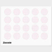 Klassieke Harten Licht Roze - Wit Ronde Sticker (Vel)