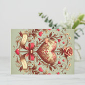 Klassieke harten op Valentijnsdag xoxo Feestdagenkaart (Staand voorkant)