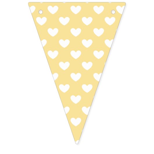 Klassieke harten Wit - Kanariegeel Vlaggetjes (Eerste vlag)