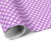 Klassieke Harten Wit - Orchidee Paars Cadeaupapier (Rol Hoek)