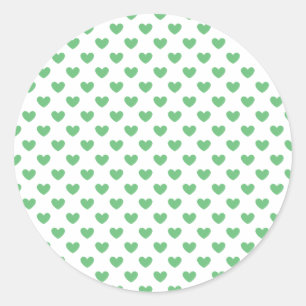 Klassieke harten Zomer groen - Wit Ronde Sticker