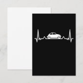 Klassieke hartslag automobielcadeau bedankkaart (Voorkant / Achterkant)