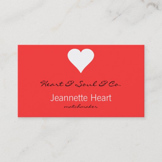 Klassieke hartslag visitekaartje (Voorkant)