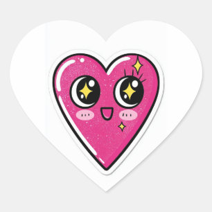 Klassieke Hartvorm Sticker Schattige Minimalisti