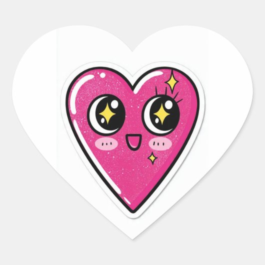 Klassieke Hartvorm Sticker | Schattige Minimalisti (Voorkant)