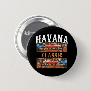 Klassieke Havana - Cubaanse Vintage Car Art Ronde Button 5,7 Cm