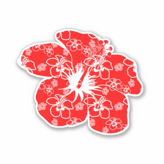Klassieke Hawaii Hibiscus Flower Sticker (Voorkant)