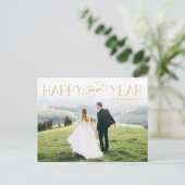 Klassieke header bewerkbare kleur nieuwjaarskaart feestdagenkaart (Staand voorkant)